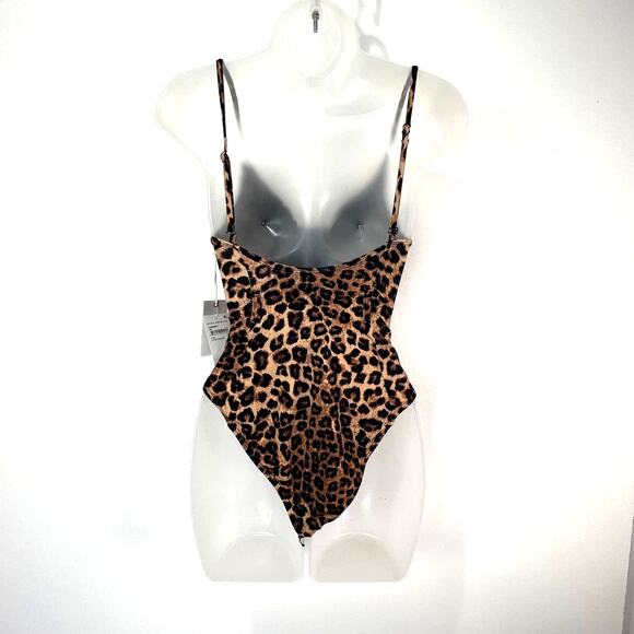 Good American Show Off One-Piece Swimsuit Leopard Print -No Belt - Picture 7 of 7